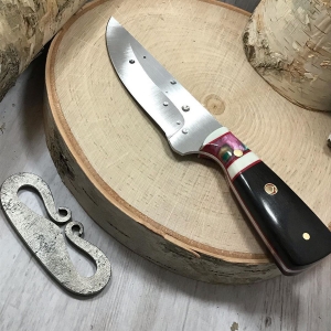 Knife with red and white handle